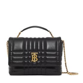 【包税】BURBERRY/博柏利 21秋冬新款Lola系列 女士小号黑色绗缝羊皮革手提斜挎单肩链条包80490501