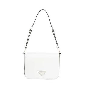 【包税】PRADA/普拉达 21年秋冬新款  女士白色亮面皮革可调式皮革提手磁扣式翻盖开合斜跨手提单肩包1BD308_ZO6_F0PG7_V_HOO