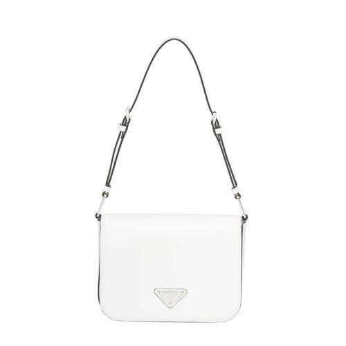 【包税】PRADA/普拉达 21年秋冬新款  女士白色亮面皮革可调式皮革提手磁扣式翻盖开合斜跨手提单肩包1BD308_ZO6_F0PG7_V_HOO 商品图0