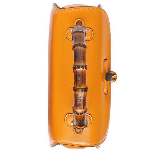 【包税】GUCCI/古驰 2021秋冬新款 女士小号黄色皮革竹节配件附皮革和织带互换肩带竹子提手饰面斜跨单肩手提包67579710ODT7769 商品图2