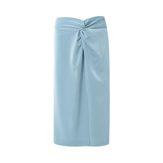 EITIE爱特爱春季新款高腰开叉时尚设计感纯色通勤显瘦半身裙A2206915 商品图4