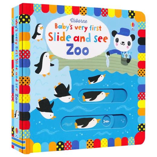 幼儿滑动触摸操作书 动物园 英文原版绘本 Usborne Baby's Very First Slide and See Zoo 英文版动物科普认知绘本 亲子互动纸板书 商品图3