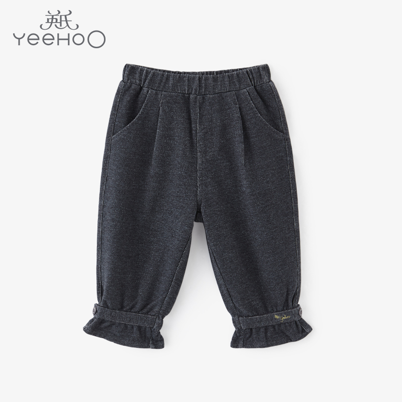 英氏女童裤子宝宝休闲裤时尚超萌束脚长裤2022年新品YRKCJ12135A