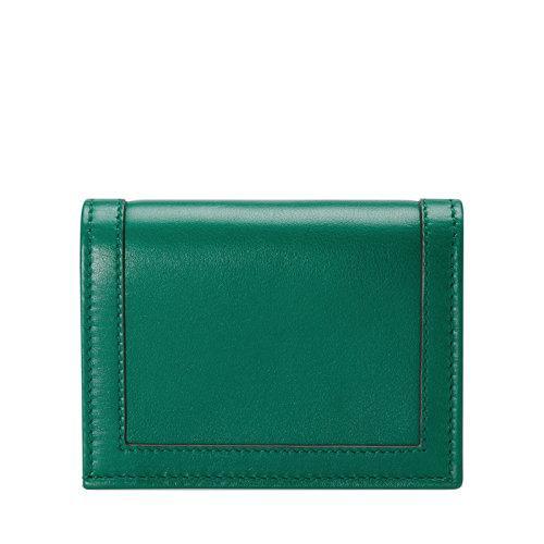 【包税】GUCCI/古驰 2021秋冬新款Diana系列 女士翠绿色皮革做旧金色饰面双G竹扣钱包卡包65824417Q0T3120 商品图2