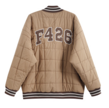 F426/BDWT21AW-3033/大logo贴布方形格绗缝棉棒球服