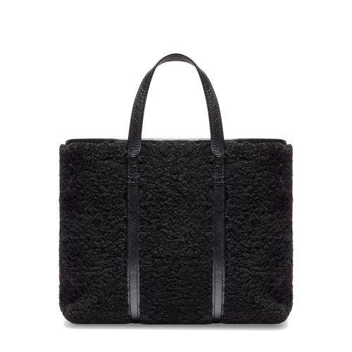 【包税】Balenciaga/巴黎世家 22春夏新款EAST-WEST BARBES系列 女士中号黑色剪羊毛单肩手提购物包6714092104Y1000 商品图1