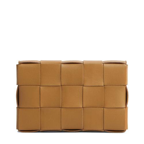 【包税】Bottega Veneta/葆蝶家 22春夏新款CASSETTE系列 女士焦糖色小羊皮双面正交编织单肩斜挎豆腐包578004VMAY19830 商品图3