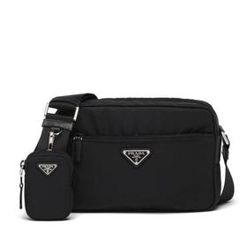 【包税】PRADA/普拉达 21年秋冬新款 女士黑色再生尼龙附可调式织带肩带可拆卸拉链小包拉链开合单肩斜跨背包1BC167_RV44_F0002_V_B1M
