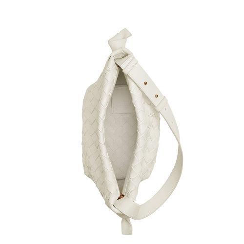 【包税】Bottega Veneta/葆蝶家 22春夏新款TIE系列 女士白色Intrecciato编织羊皮革单肩手提包690503V1FG19009 商品图2