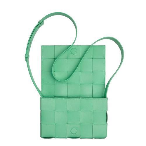 【包税】Bottega Veneta/葆蝶家 22春夏新款CASSETTE系列 女士泉水绿色小羊皮双面正交编织单肩斜挎豆腐包578004VMAY13801 商品图2