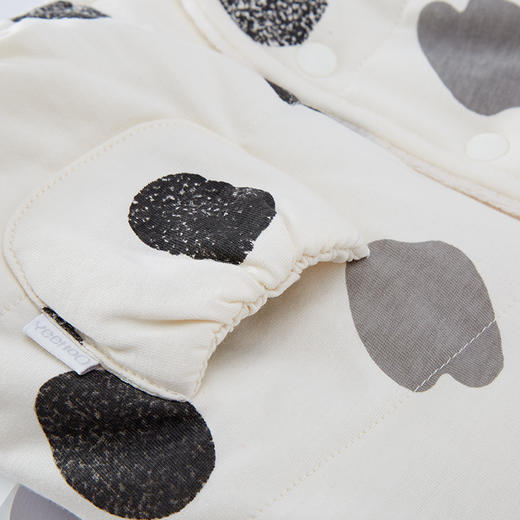 英氏-童衣类（冬）E1英针短外套奶油白色80CM 商品图2