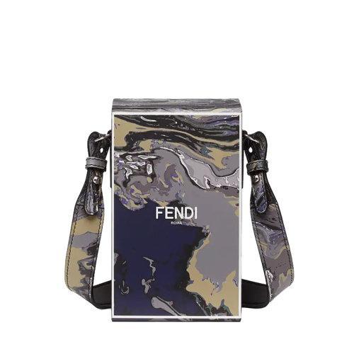 【包税】FENDI/芬迪 2021秋冬新款PACK系列 男士灰色/蓝色/白色大理石纹印花皮革硬质盒子造型配可拆卸肩带手提肩背斜跨单肩包7VA519AGQSF1FN9 商品图0