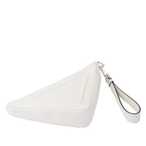 【包税】PRADA/普拉达 21年秋冬新款 女士白色皮革拉链开合徽标附腕带三角形手袋手拿包1NE039_2BYA_F0009 商品图2