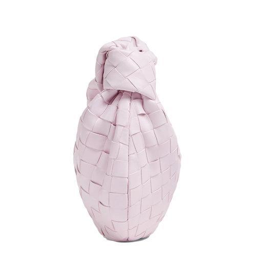 【包税】Bottega Veneta/葆蝶家 22春夏新款MINI JODIE系列 女士淡紫色Intrecciato编织皮革单隔层手提包651876VCPP55903 商品图1