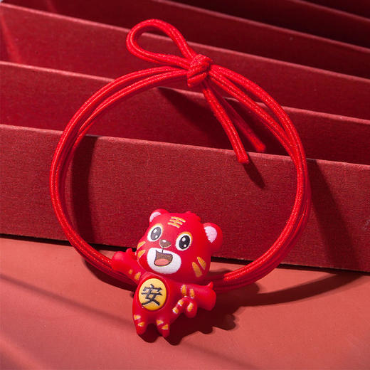 「一套5件 新年小老虎发绳」本命年发圈虎红绳手链小老虎头饰简约发饰时尚饰品 商品图8