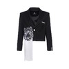 老虎绣花流苏黑色短西装外套 商品缩略图0
