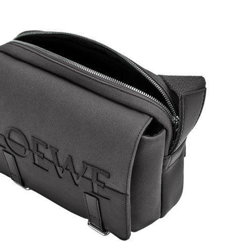 【包税】LOEWE/罗意威 21秋冬新款Signature系列 男士XS款无烟煤色/黑色帆布配皮单肩斜挎邮差包0010650992 商品图2