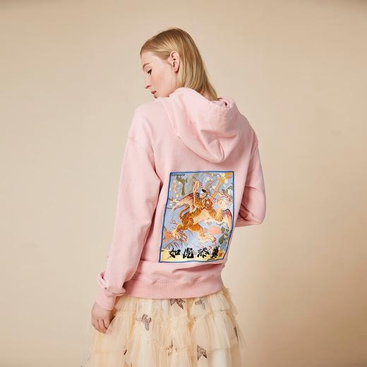 故宫飞虎旗印花粉色卫衣 商品图2