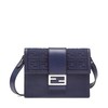【包税】FENDI/芬迪 2021秋冬新款FLAT BAGUETTE系列 男士中号深蓝色皮革帆布翻盖刺绣老花图案配可拆卸肩带手提斜跨单肩包7VA524A9P6F1G97 商品缩略图0
