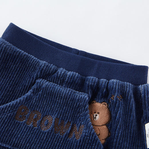 英氏-童衣类（冬）E1连针PP裤中牛仔蓝100CM 商品图2