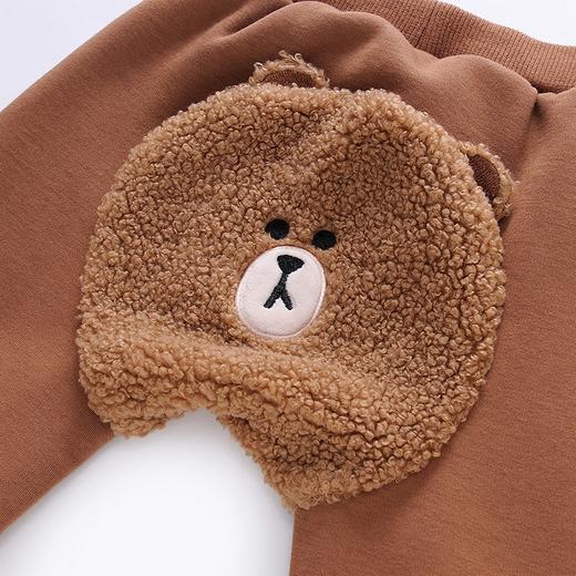 英氏-童衣类（冬）E1连针PP裤奶茶啡100CM 商品图3