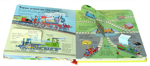 尤斯伯恩看里面系列 揭秘火车 英文原版 Usborne Look Inside Trains 纸板翻翻书 交通工具科普 英文版进口原版英语书籍 商品图2