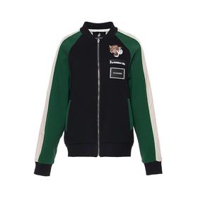 老虎定位绣花绿黑撞色棒球衣