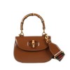【包税】GUCCI/古驰 2021秋冬新款 女士小号棕色皮革竹节配件附皮革和织带互换肩带竹子提手饰面斜跨单肩手提包67579710ODT2579 商品缩略图0
