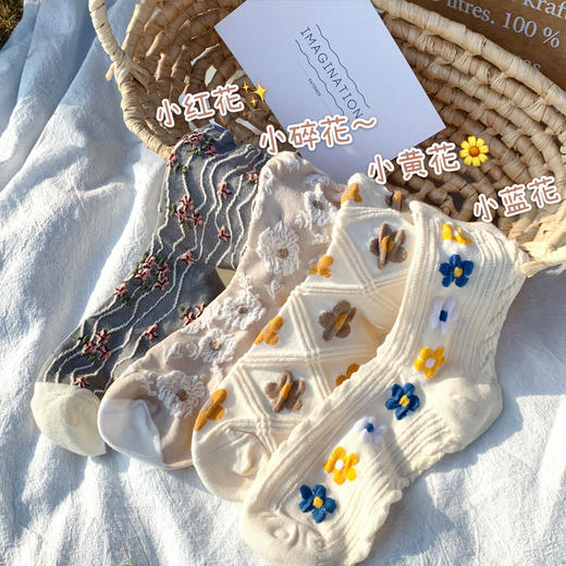 「一套4双装」长袜子女袜春秋款中筒袜ins潮泫雅风长筒袜 商品图0