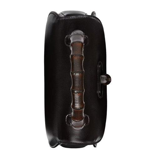 【包税】GUCCI/古驰 2021秋冬新款 女士小号黑色皮革竹节配件附皮革和织带互换肩带竹子提手饰面斜跨单肩手提包67579710ODP1060 商品图2