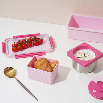 乐扣乐扣LOCK&LOCK好吃哒饭盒 学生上班族自由分隔不锈钢保温便当盒1.45L 商品图1