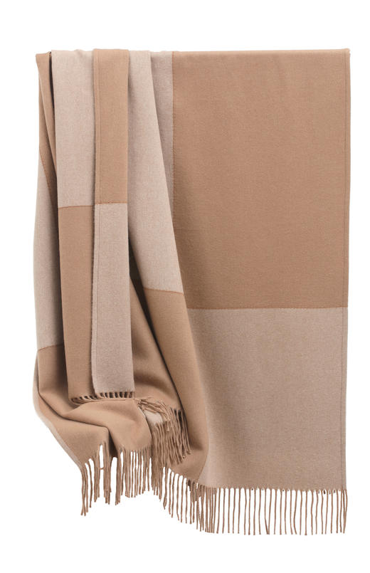 双色拼接羊绒披毯 SJF93P725N 商品图1