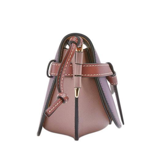 【包税】LOEWE/罗意威 21秋冬新款Gate Dual系列 女士迷你深紫色深锈色柔软小牛皮翻盖斜挎单肩包0010644102 商品图2