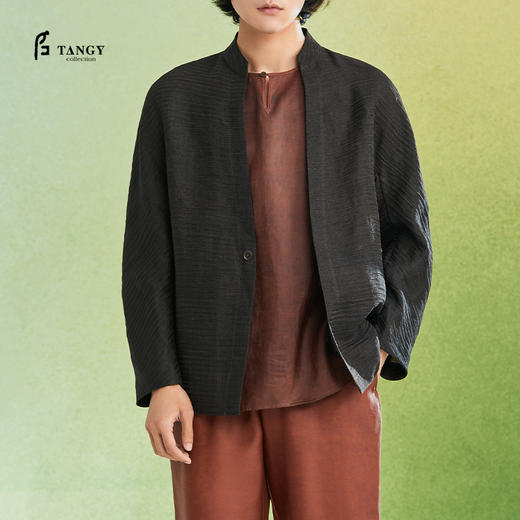 TANGY Collection/天意精品2022年春夏新品非遗莨绸男装外套 商品图0