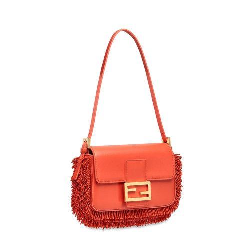 【包税】FENDI/芬迪 2021秋冬新款BAGUETTE 1997系列 女士迷你红色小羊皮饰有刺绣珍珠流苏FF扣环手提单肩包8BS049AGXPF0C3Q 商品图3