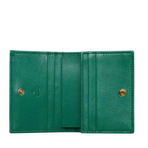 【包税】GUCCI/古驰 2021秋冬新款Diana系列 女士翠绿色皮革做旧金色饰面双G竹扣钱包卡包65824417Q0T3120 商品图1