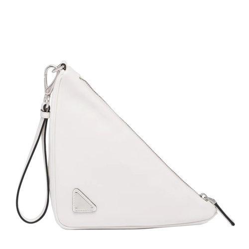 【包税】PRADA/普拉达 21年秋冬新款 女士白色皮革拉链开合徽标附腕带三角形手袋手拿包1NE039_2BYA_F0009 商品图1