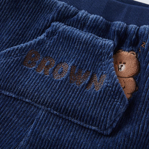 英氏-童衣类（冬）E1连针PP裤中牛仔蓝100CM 商品图3