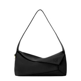 【包税】LOEWE/罗意威 21秋冬新款Puzzle Hobo系列 女士黑色纳帕小牛皮拼图手提单肩包0010643500