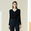 METTE羊绒世家2021年秋冬女士修身长袖打底衫v领羊绒薄款针织衫 商品缩略图2