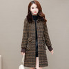 YWE J21B93夹棉格子貂绒大衣保暖优雅毛呢外套 商品缩略图3