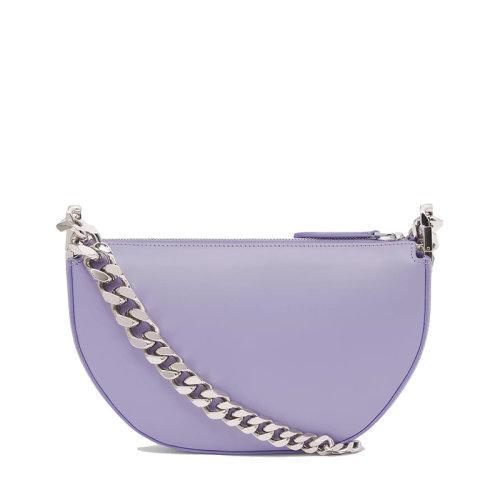 【包税】BURBERRY/博柏利 21秋冬新款Olympia系列 女士迷你浅紫色牛皮革拉链开合弧形手提单肩腋下包80490051 商品图3