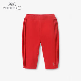 英氏儿童裤子女宝宝红色超萌长裤休闲裤22年春秋新品YRKCJ12134A