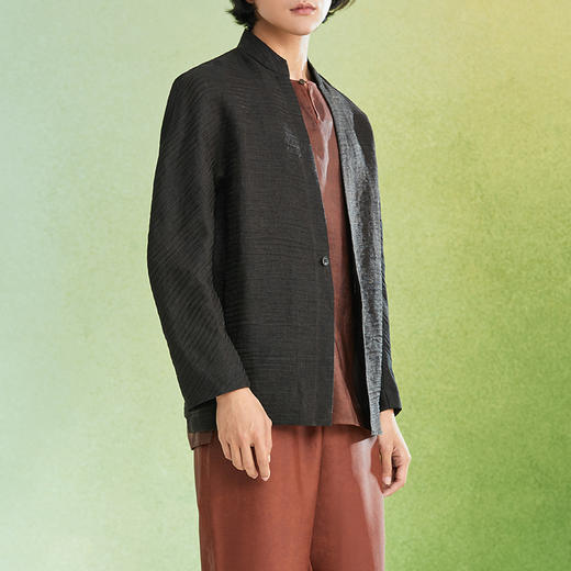 TANGY Collection/天意精品2022年春夏新品非遗莨绸男装外套 商品图3