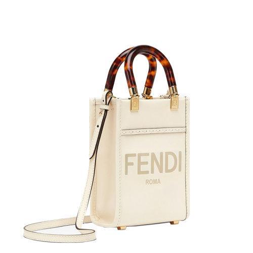 【包税】FENDI/芬迪 21秋冬新款SUNSHINE系列 女士迷你白色小牛皮有机玻璃硬质手柄斜跨手提单肩包8BS051ABVLF0K7E 商品图4