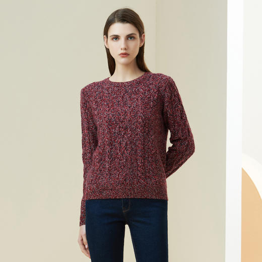 METTE羊绒世家2021年女圆领100%山羊绒加厚圆领套头修身针织毛衣 商品图1