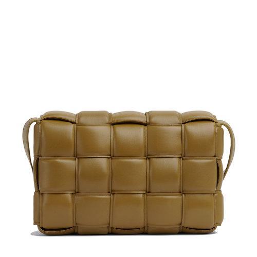 【包税】Bottega Veneta/葆蝶家 22春夏新款PADDED CASSETTE系列 女士橡果色小羊皮双面编织单肩斜挎豆腐包591970VCQR17745 商品图3