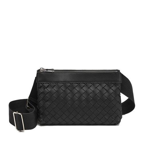 【包税】Bottega Veneta/葆蝶家 22春夏新款CLASSIC INTRECCIATO系列 男士黑色编织皮革单肩斜挎包651938V0E528803 商品图2