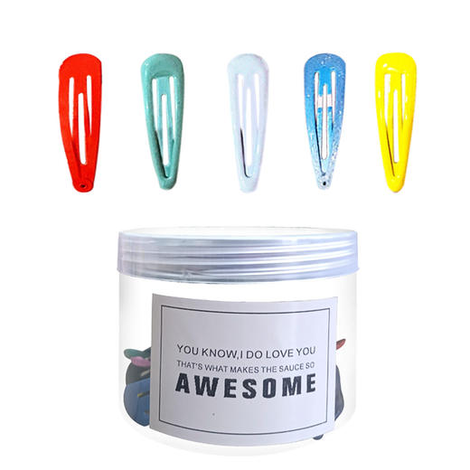 「满满一盒 数款可选」50只罐装彩色ins少女心发夹 糖果色发饰冰淇淋金属夹侧边夹时尚饰品 商品图4