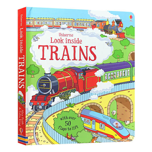 尤斯伯恩看里面系列 揭秘火车 英文原版 Usborne Look Inside Trains 纸板翻翻书 交通工具科普 英文版进口原版英语书籍 商品图0